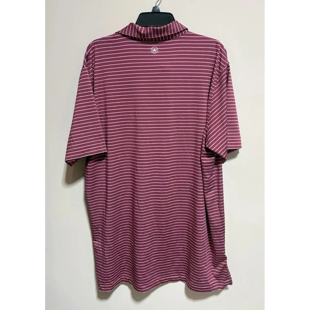 Peter Millar Summer Comfort Golf Polo Shirt XL Red Striped TCC logo - Picture 3 of 7